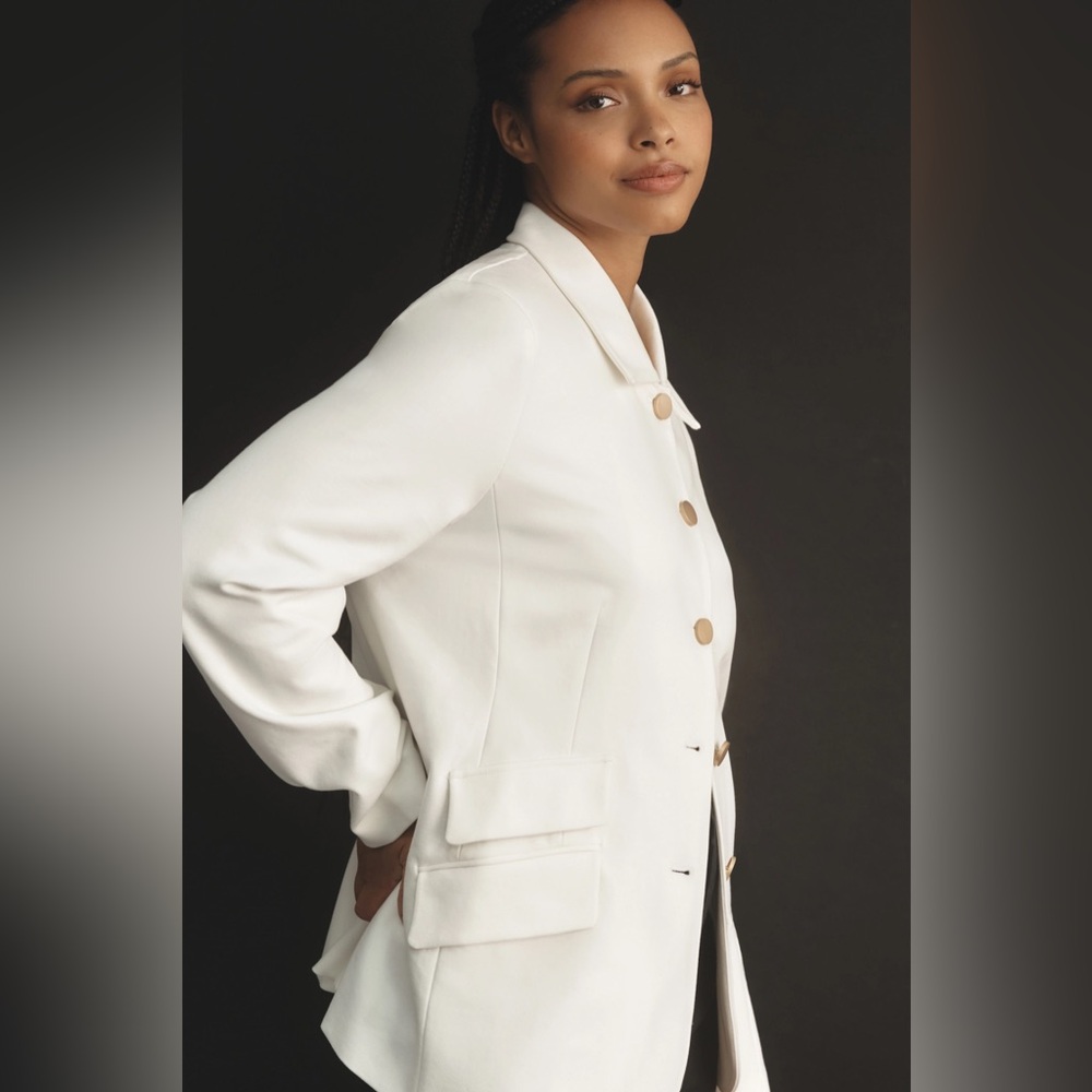 Anthropologie Dolan Left Coast Ponte Military Blazer Jacket - Picture 8 of 12